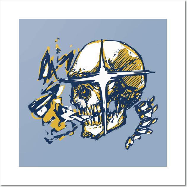 Wink Skull Wall Art by supersunstudios